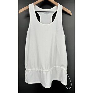 Lauren Ralph Lauren Active Tank Top Women Medium White Mesh Drawcord Athletic